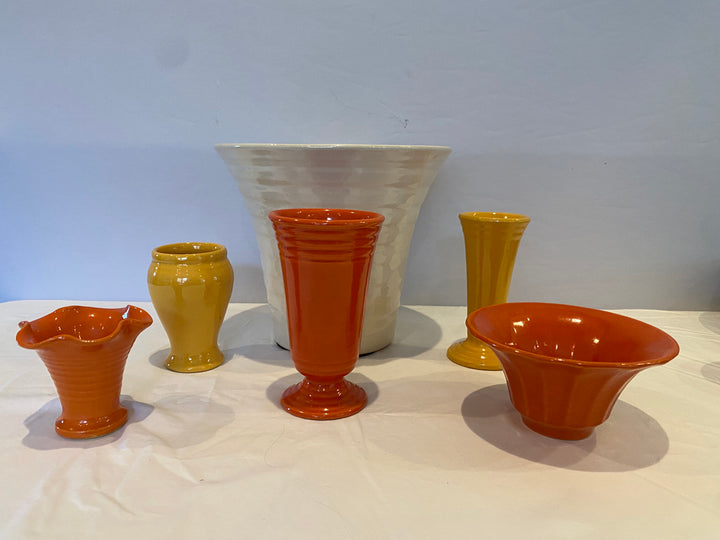 Bauer Mini Flared Vase, Orange glaze