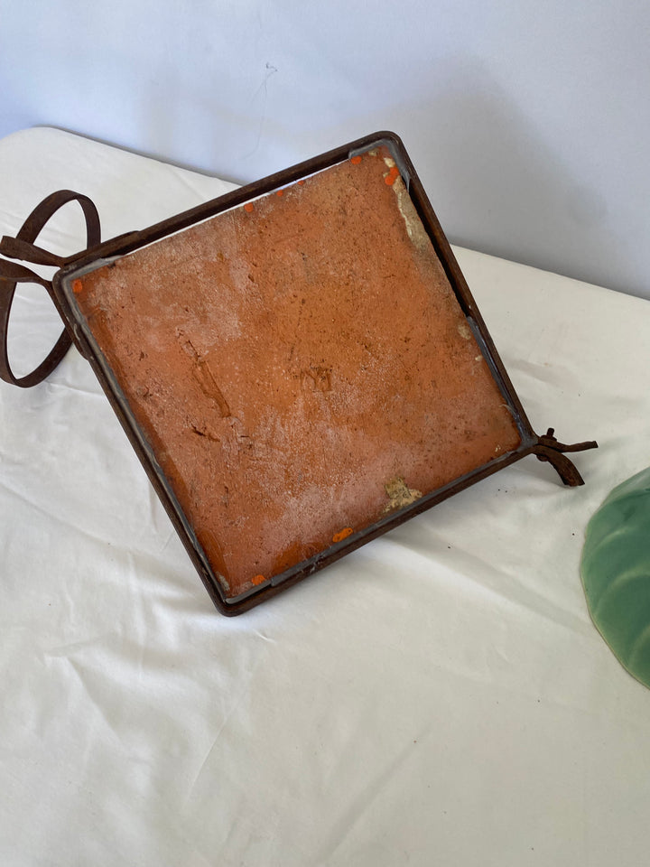 Malibu Tile Wrought Iron Plant holder wtih Bauer Flowerpot, 8" tile