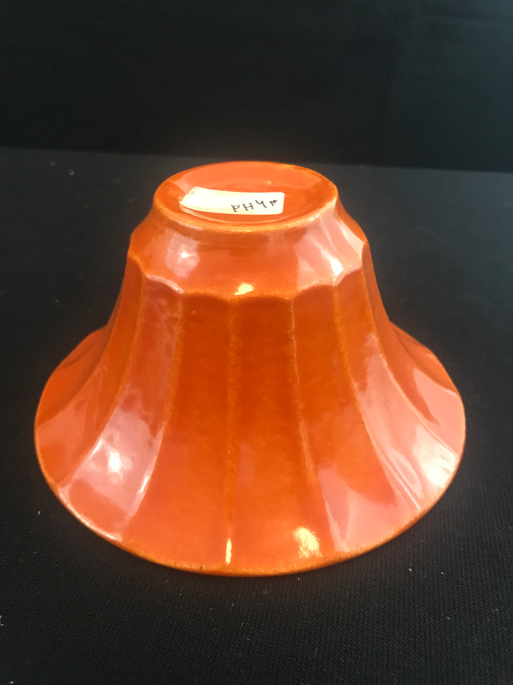Bauer Mini Flared Vase, Orange glaze