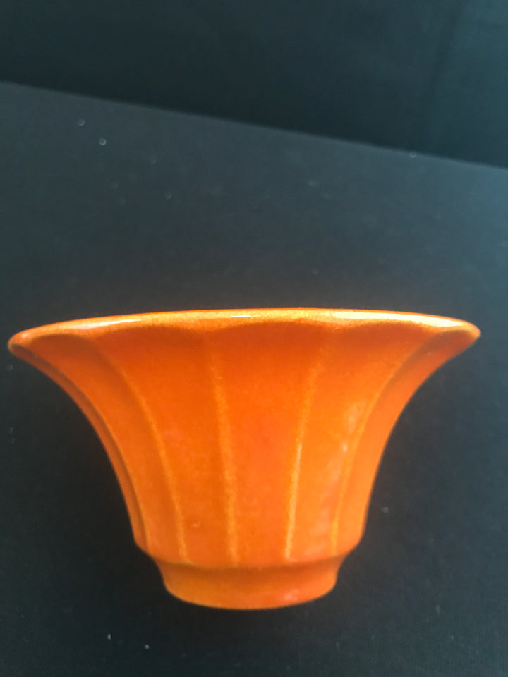 Bauer Mini Flared Vase, Orange glaze