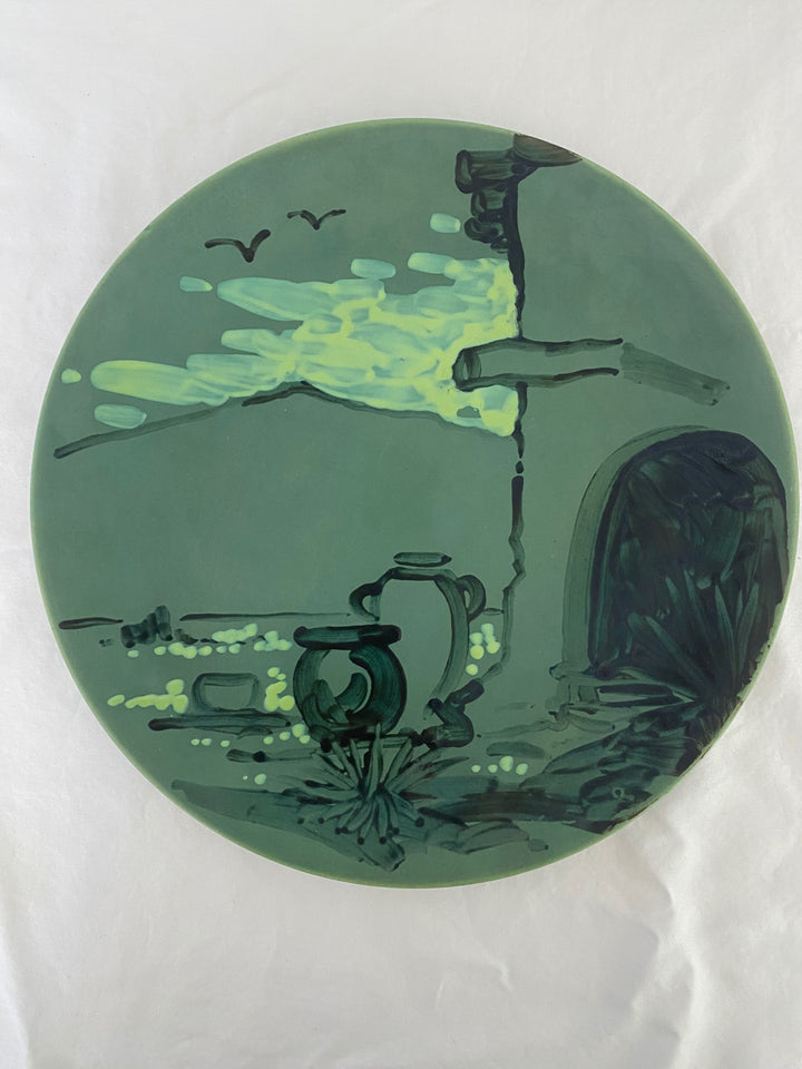 Catalina Glazed Scenic Plaque, Upton Design