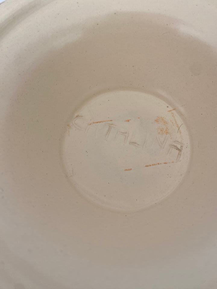 Catalina Island Fluted Pedestal bowl, Creamy White