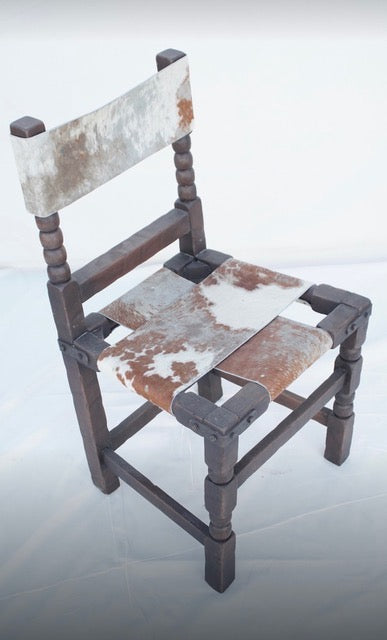 Monterey Furniture Chairs, Pair, Cowskin