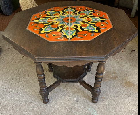 Taylor Tile Table, Gorgeous colors & Wooden base