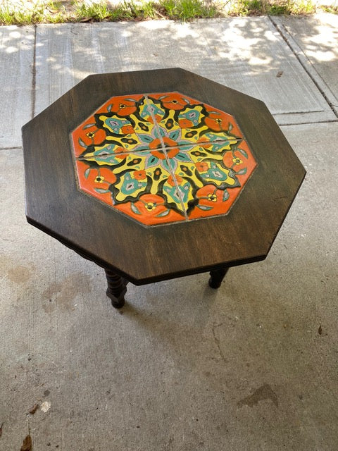 Taylor Tile Table, Gorgeous colors & Wooden base