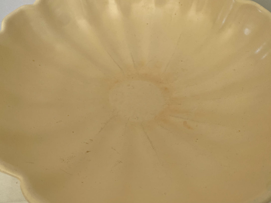 Catalina Island Fluted Pedestal bowl, Creamy White