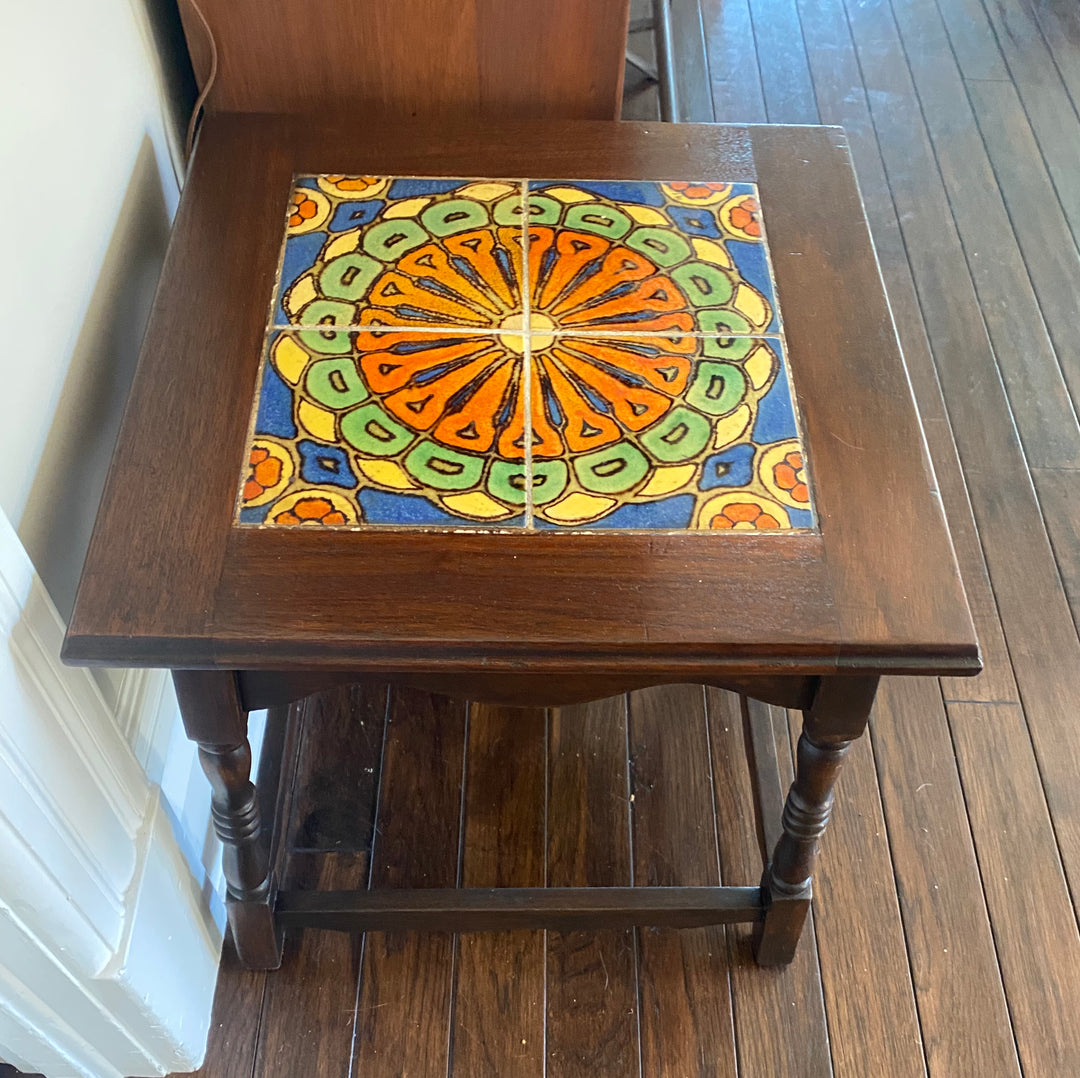 VIntage Malibu Tile Table, original Wooden Base