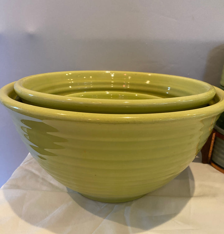 Bauer Ring Inside Mixing Bowls, SET OF 3, Chartreuse