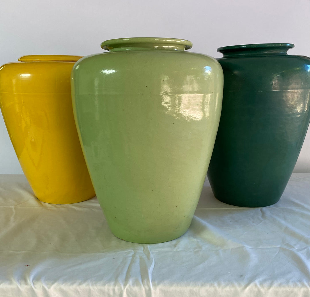 Garden City Oil Jar, 17" tall, Light Green Glaze