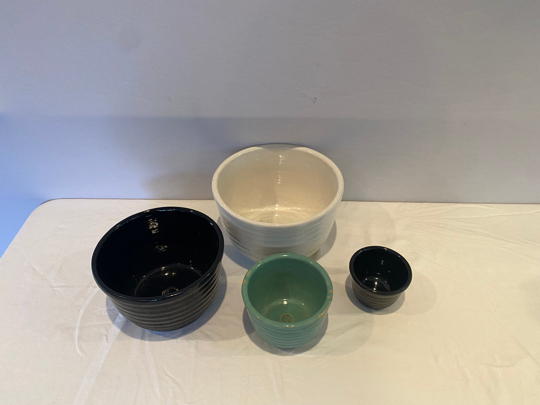 Early Bauer Ringware Planter pots, Rarest small size just added