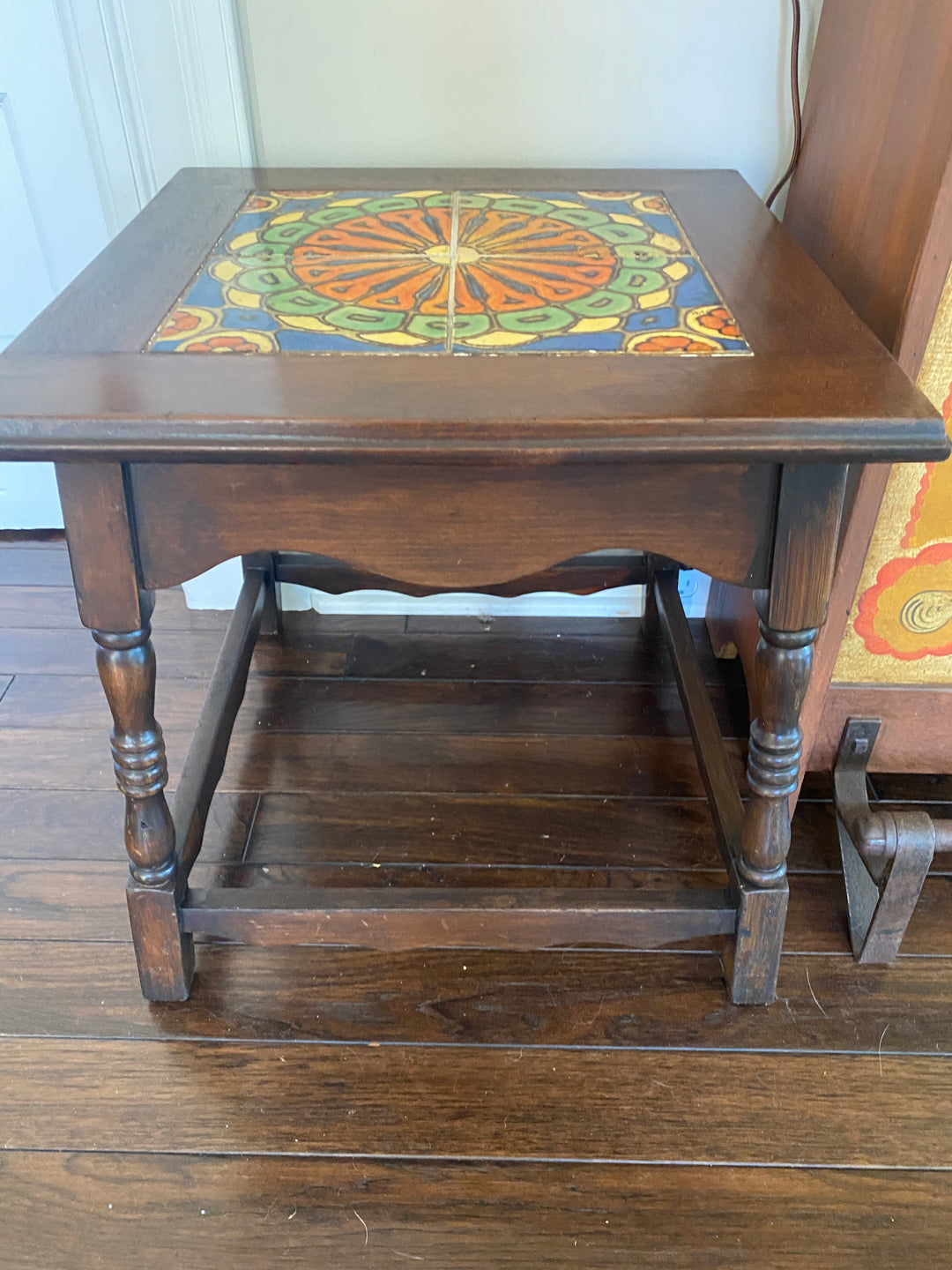 VIntage Malibu Tile Table, original Wooden Base