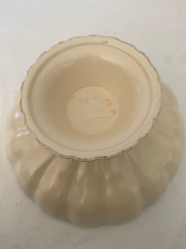 Catalina Island Fluted Pedestal bowl, Creamy White