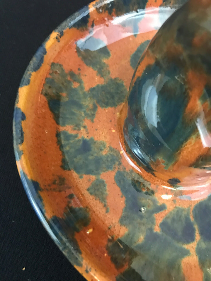 San Jose Workshop Sombrero, blended blue and orange glaze