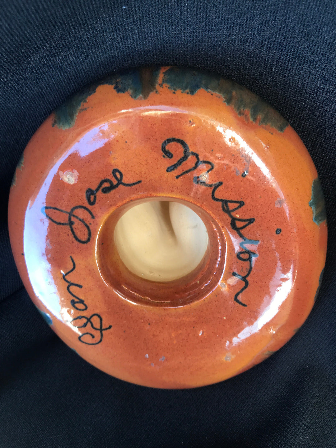 San Jose Workshop Sombrero, blended blue and orange glaze