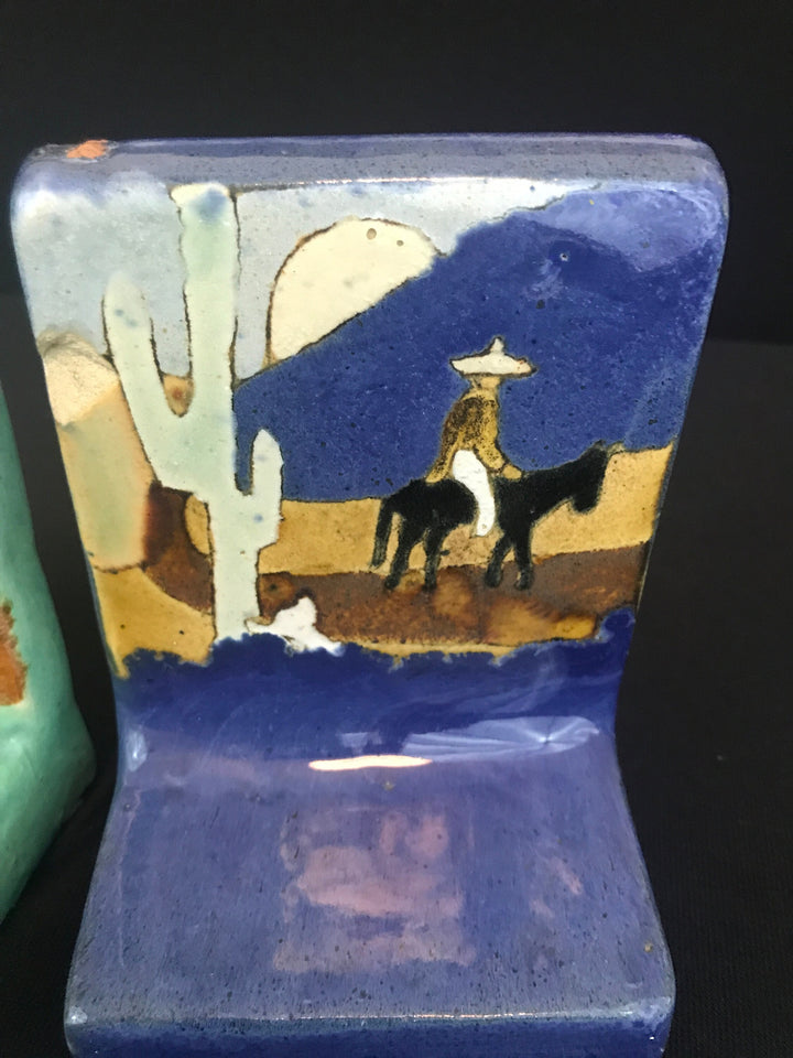 San Jose Bookends, Women holding jugs, Man on donkey