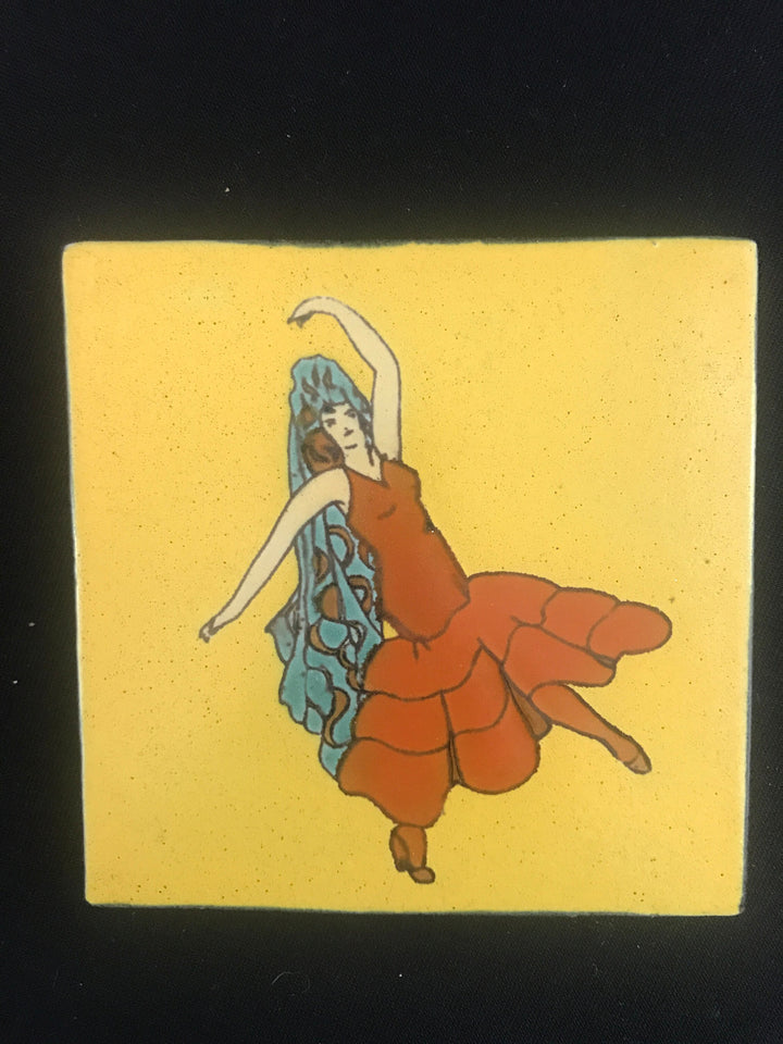 Santa Monica TIle, Early Taylor, 6" Dancing Senorita Tile