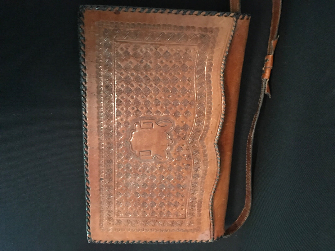 Mexican Hand-tooled Vintage Leather Purse
