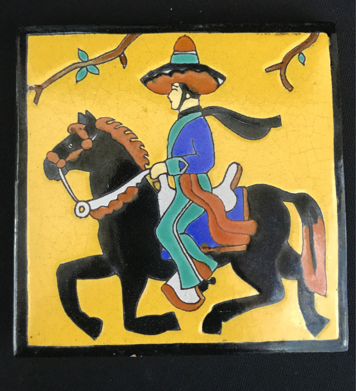 Vintage Taylor, Santa Monica 6" Tile, Charro Horse & Rider