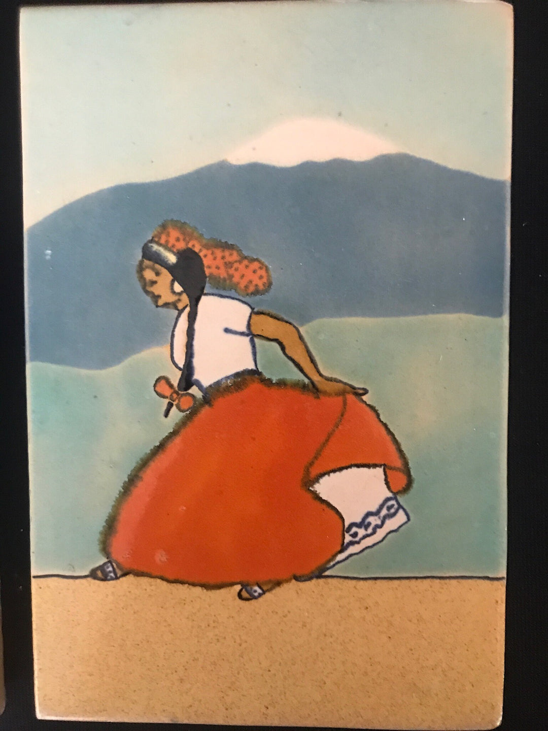 Rare San Jose Mission Tile set, Dancing Couple unusual size
