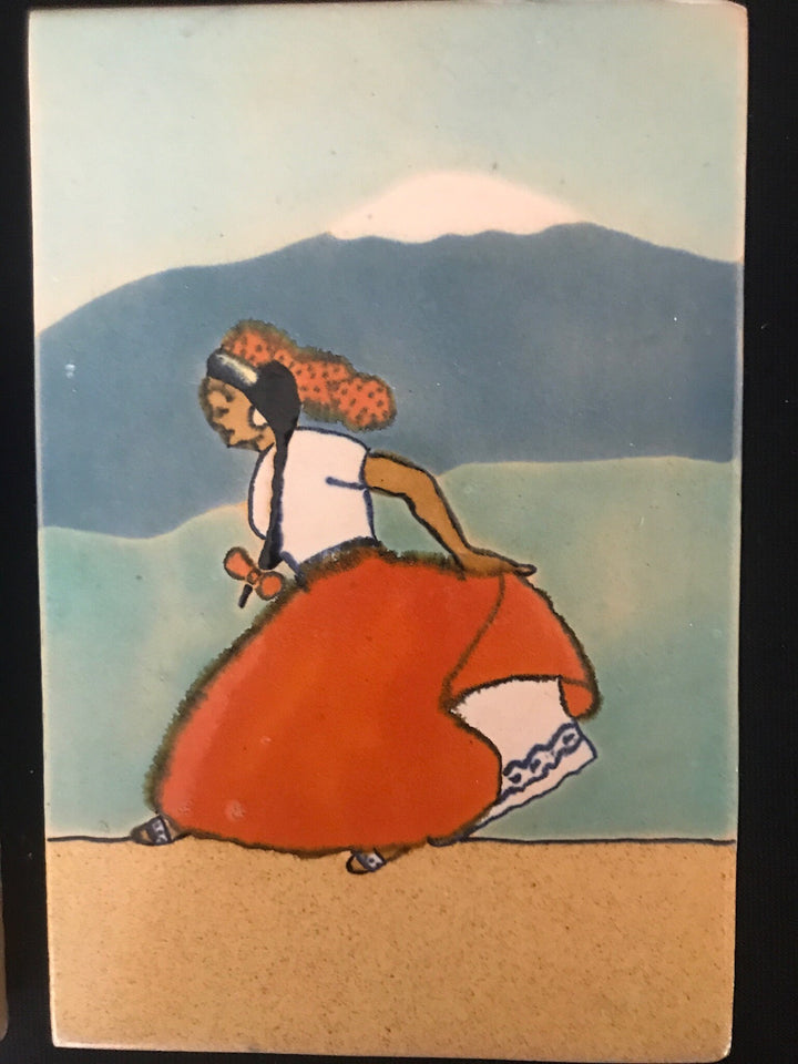 Rare San Jose Mission Tile set, Dancing Couple unusual size