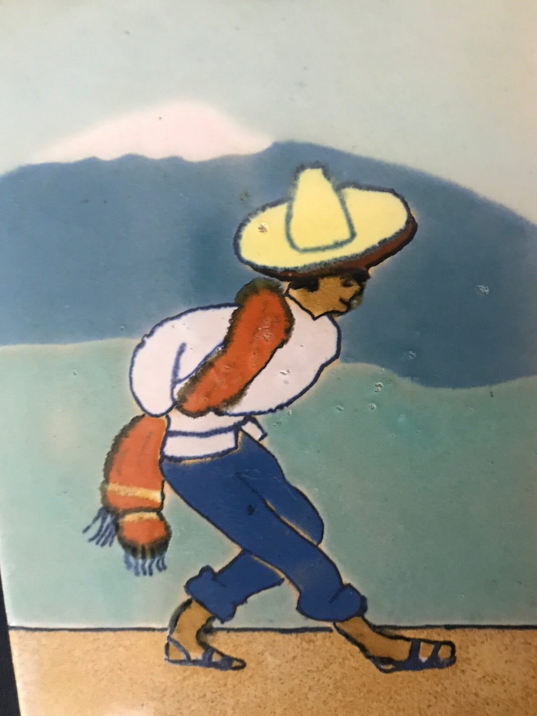 Rare San Jose Mission Tile set, Dancing Couple unusual size