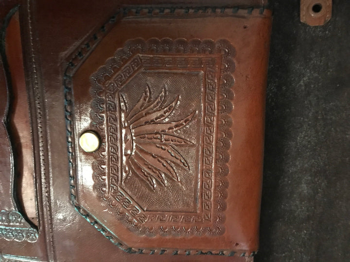 Mexican Hand-tooled Vintage Leather Purse