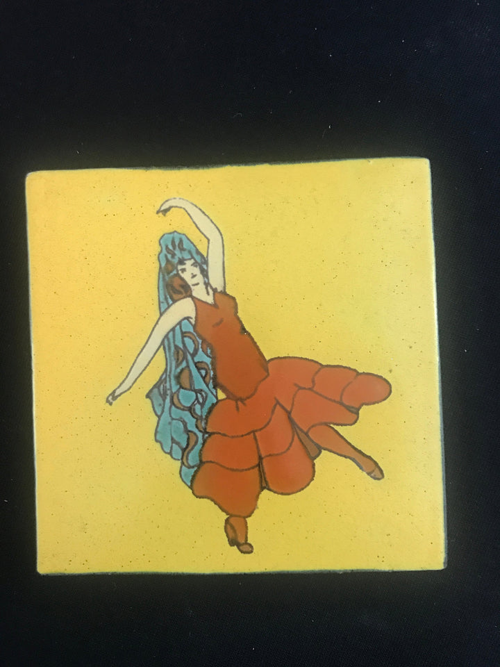 Santa Monica TIle, Early Taylor, 6" Dancing Senorita Tile