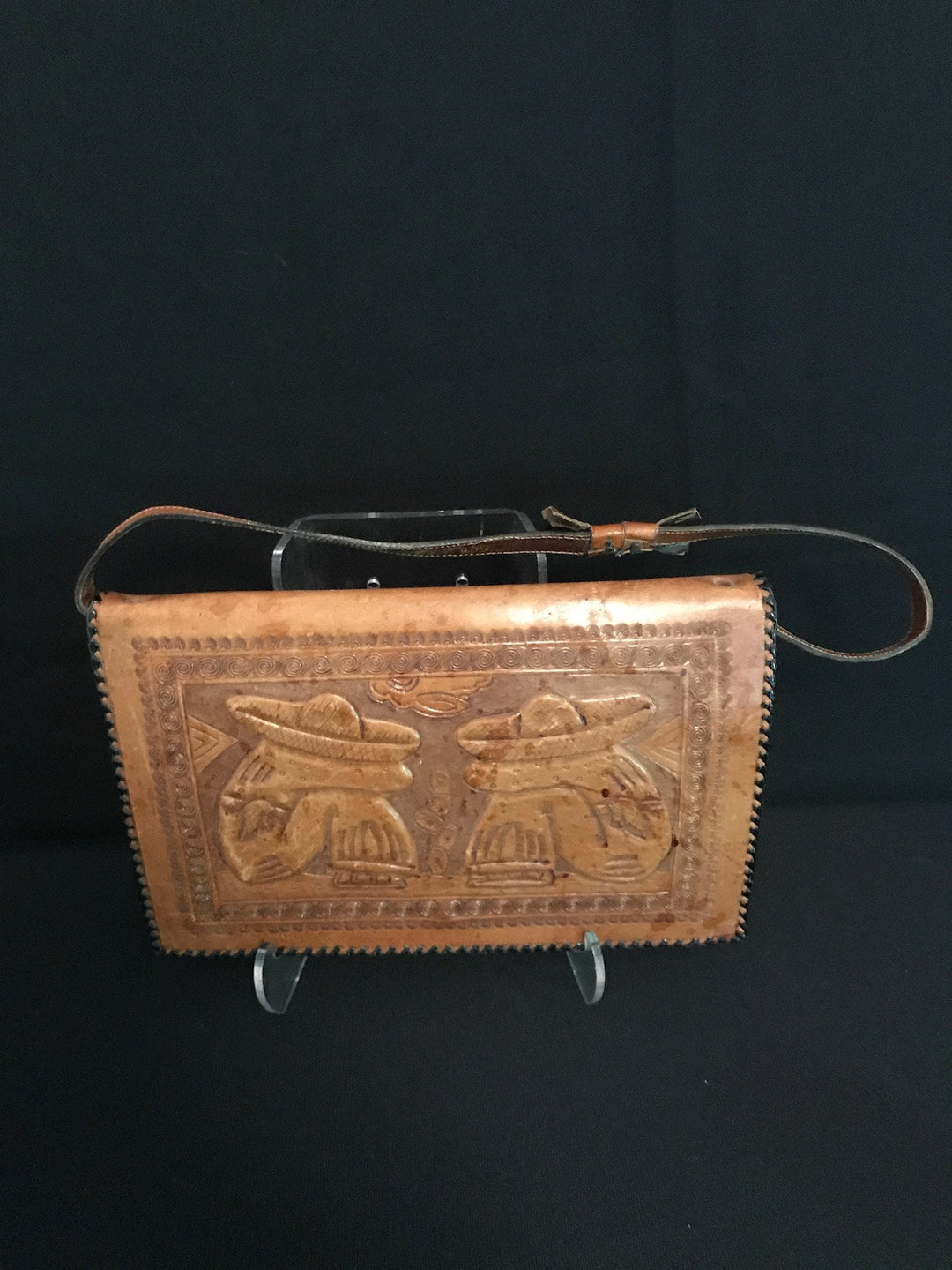 Mexican Hand-tooled Vintage Leather Purse