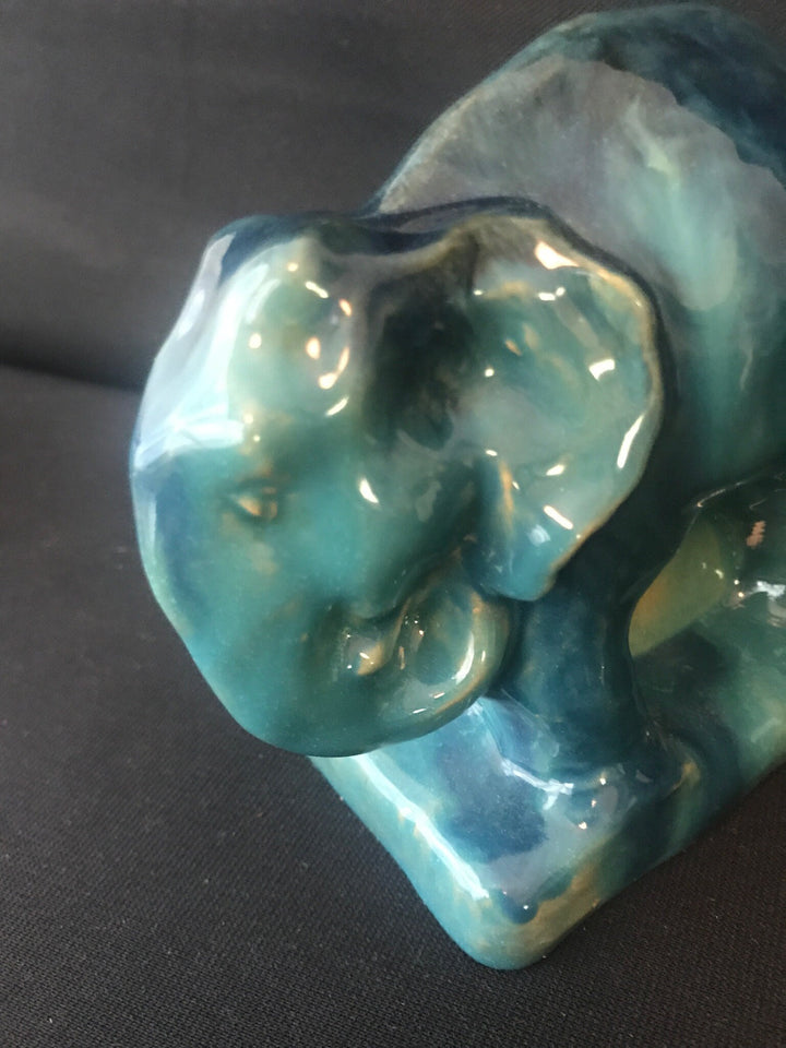 Brayton Laguna Blue Elephant Bookends, Matching pair