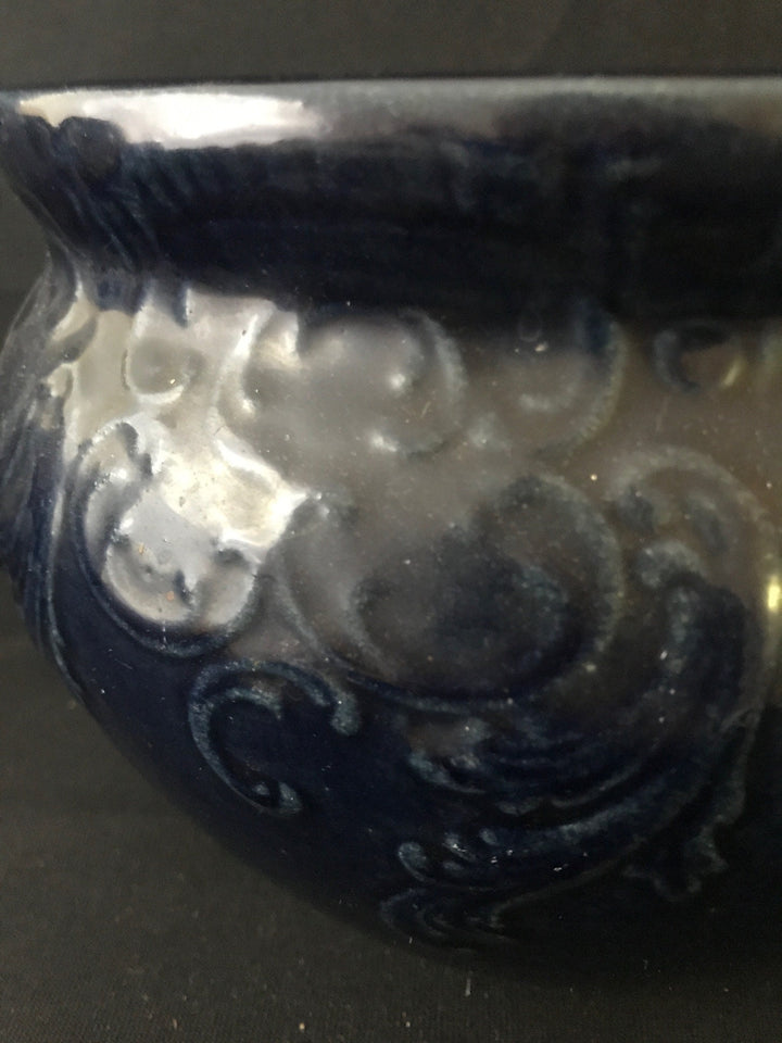 Bauer Early Gardenware, jardiniere, dark blue