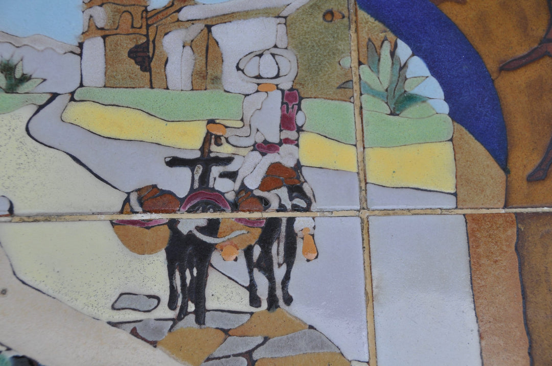 Rare Lamosa Tile Table , Scenic, all original Woman with Fruit