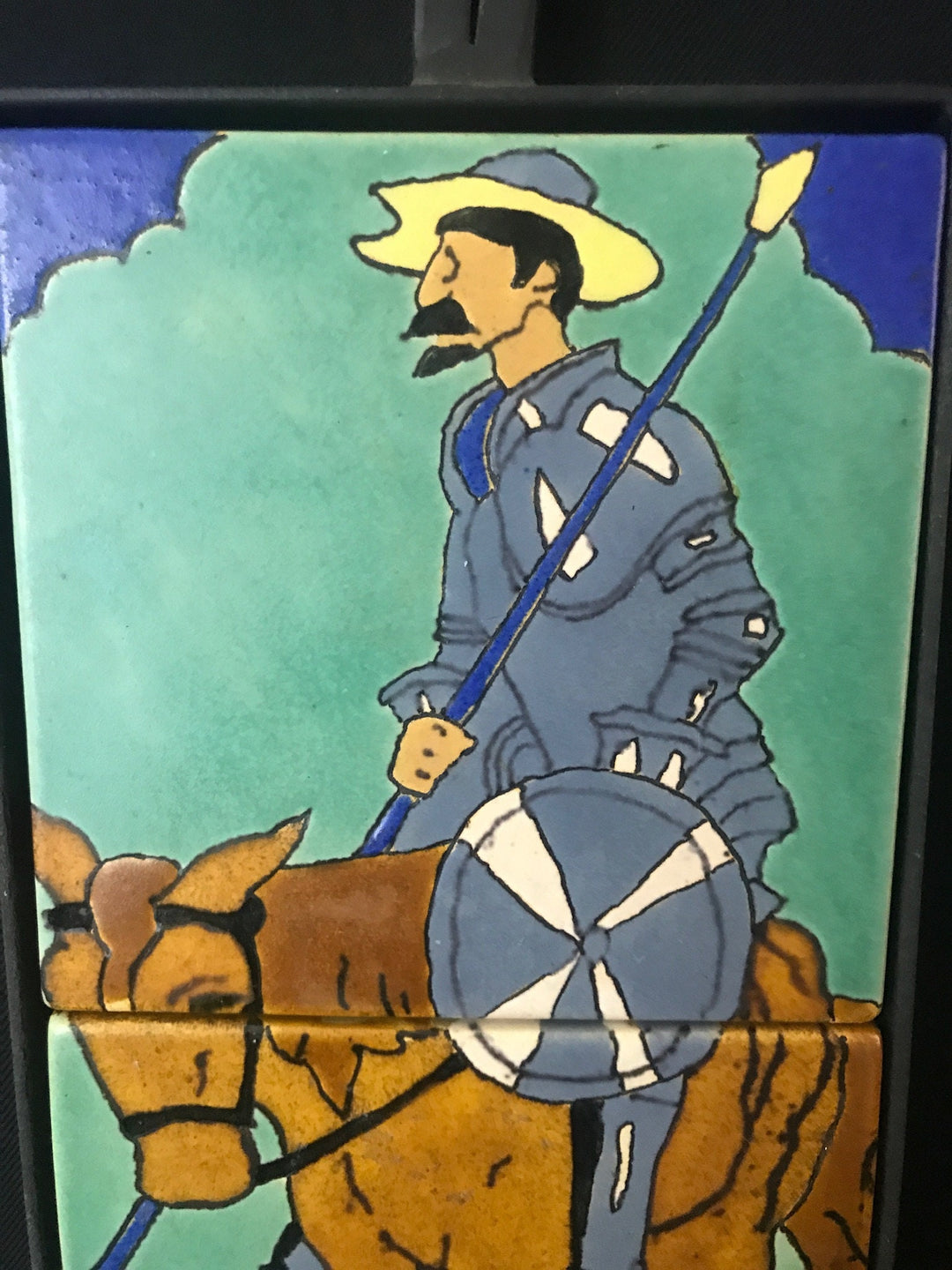 San Jose Workshops Don Quixote and Sancho Panza Wall Plaques, Pot holders PAIR