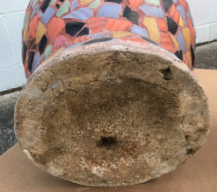Pair of Hillside Pottery Porch pots, California Rainbow shards