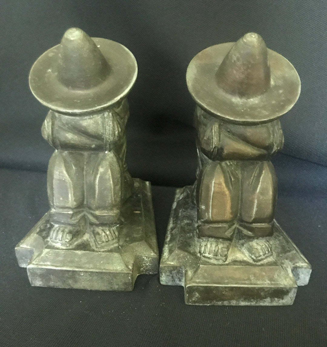 Copper "Siesta Man" Bookends, Pair