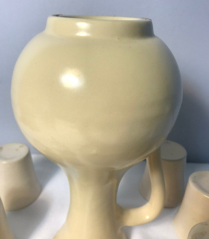 Catalina Wine Pitcher and Set of 8 Wine Cups, White Celebrity Provenance