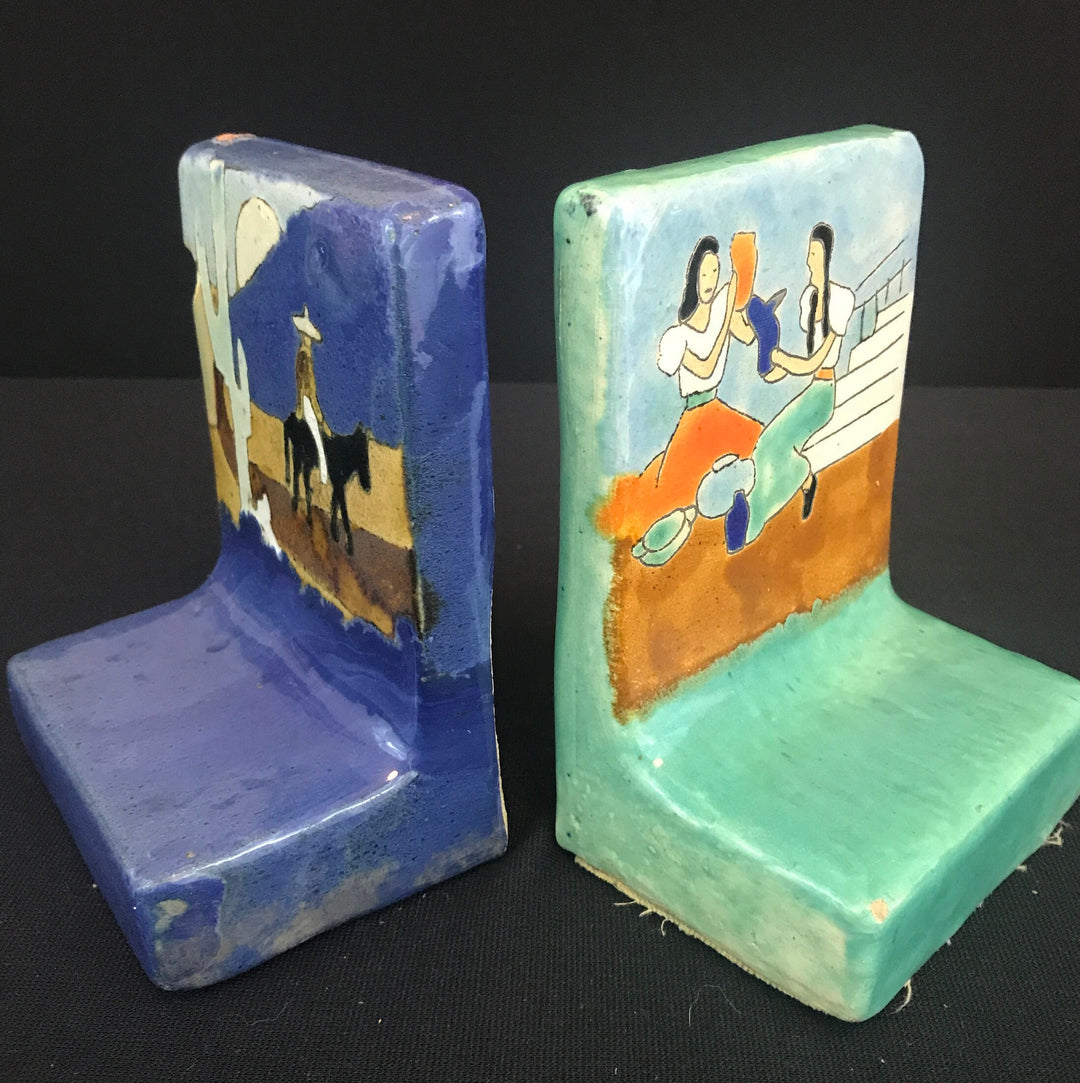 San Jose Bookends, Women holding jugs, Man on donkey