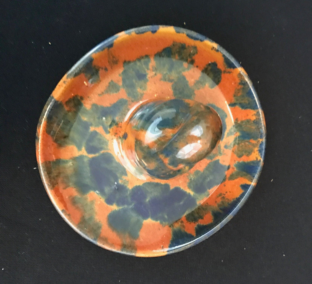 San Jose Workshop Sombrero, blended blue and orange glaze