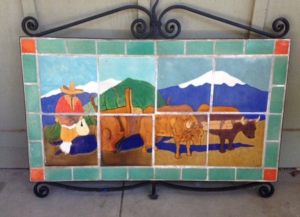 San Jose Workshops Mural - Oxen and Cart 8-8"
