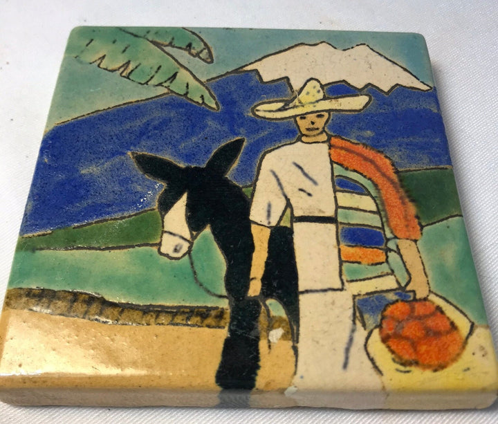 San Jose Mission Tile, Fruit Vendor with Burro