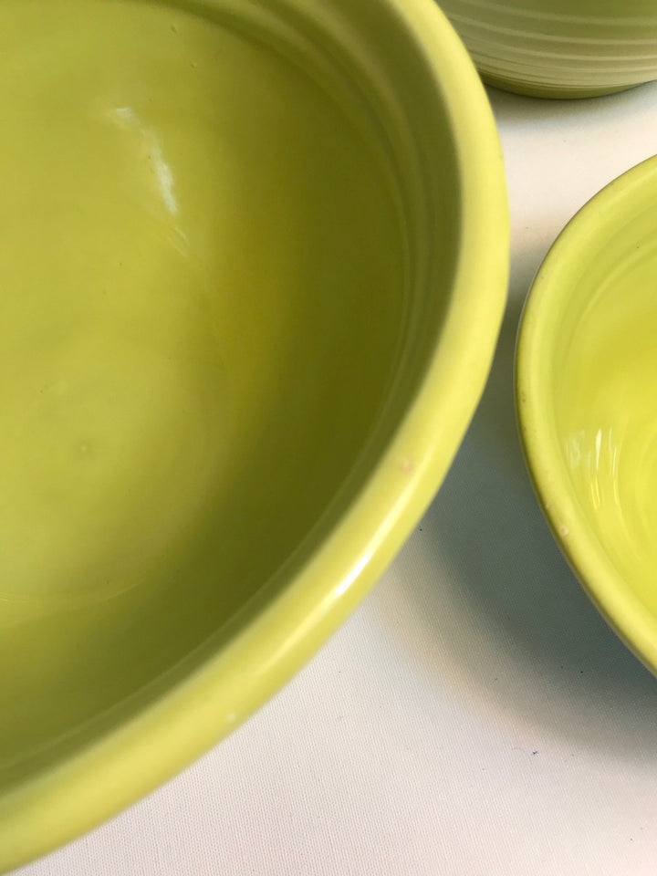 Bauer Ring Inside Mixing Bowls, SET OF 3, Chartreuse