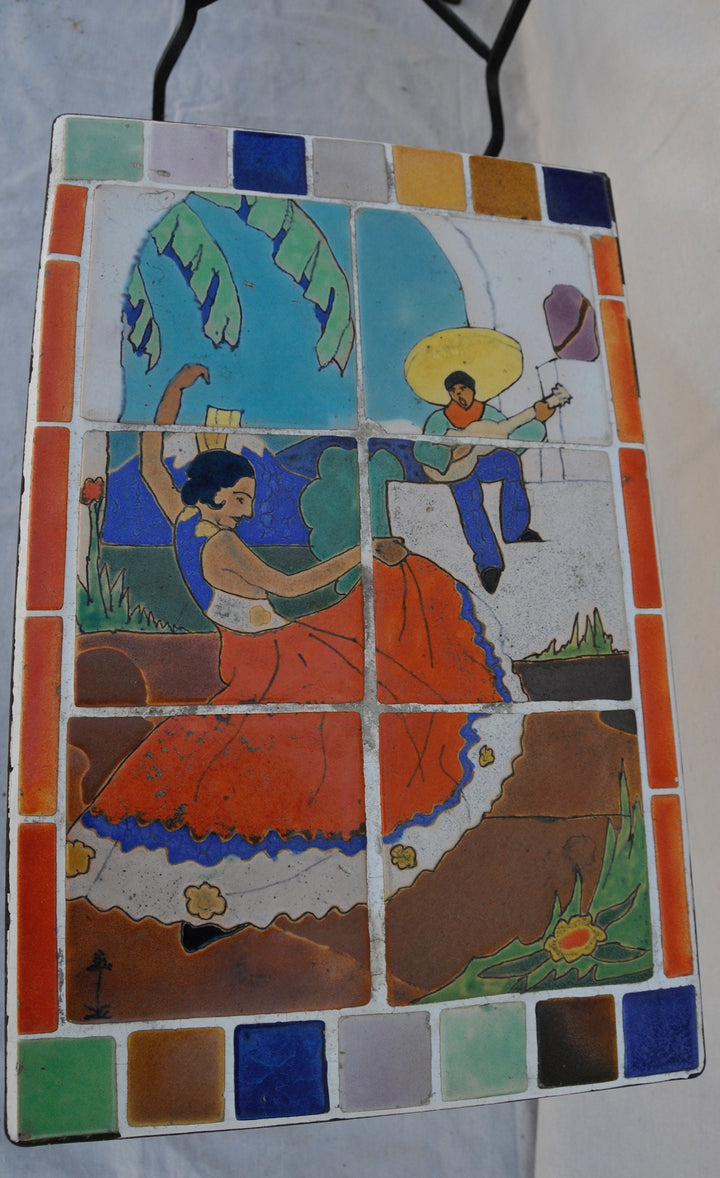 San Josè Tile, Dancers, Table with Wrought Iron