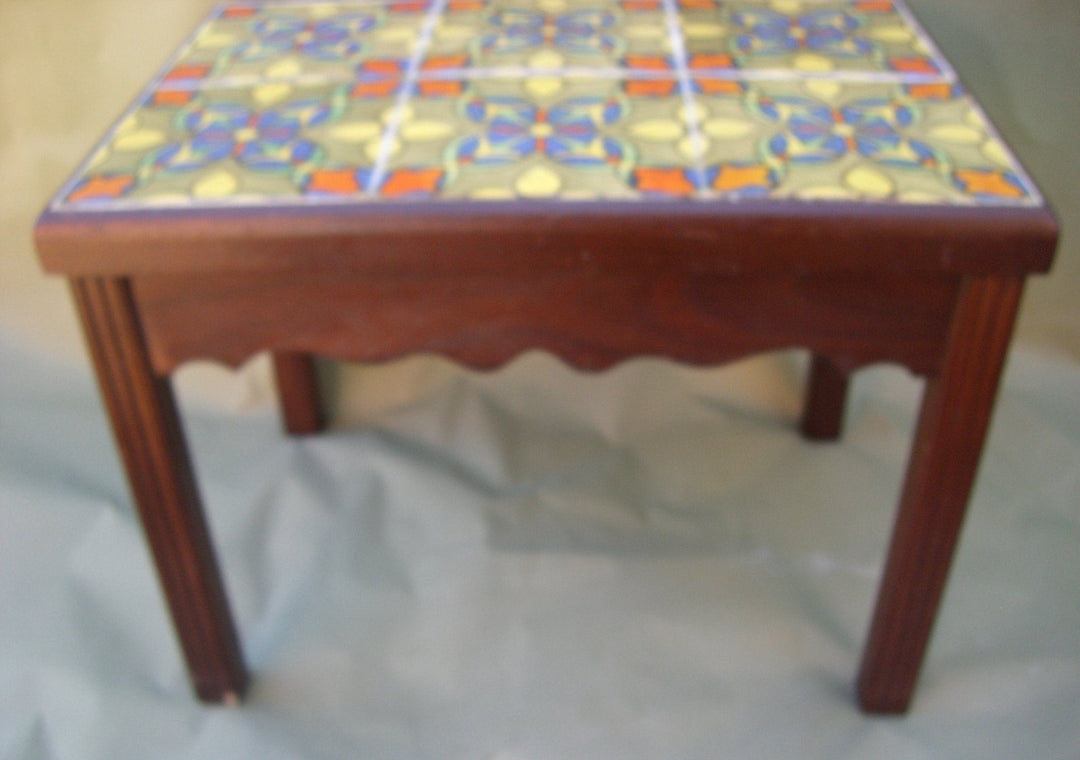 Malibu Tile Table, Monterey style Wood Base, 6-8" tiles