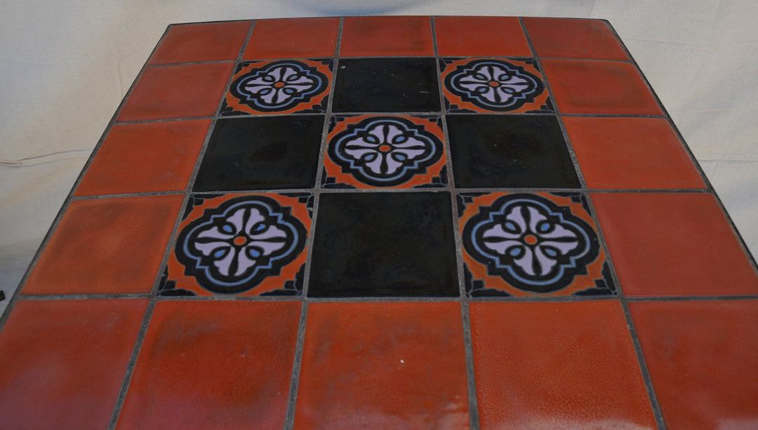 Catalina Island Patio Tile Table , Deco tiles with wrought iron base
