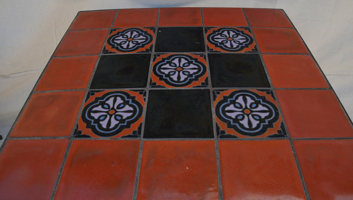 Catalina Island Patio Tile Table , Deco tiles with wrought iron base