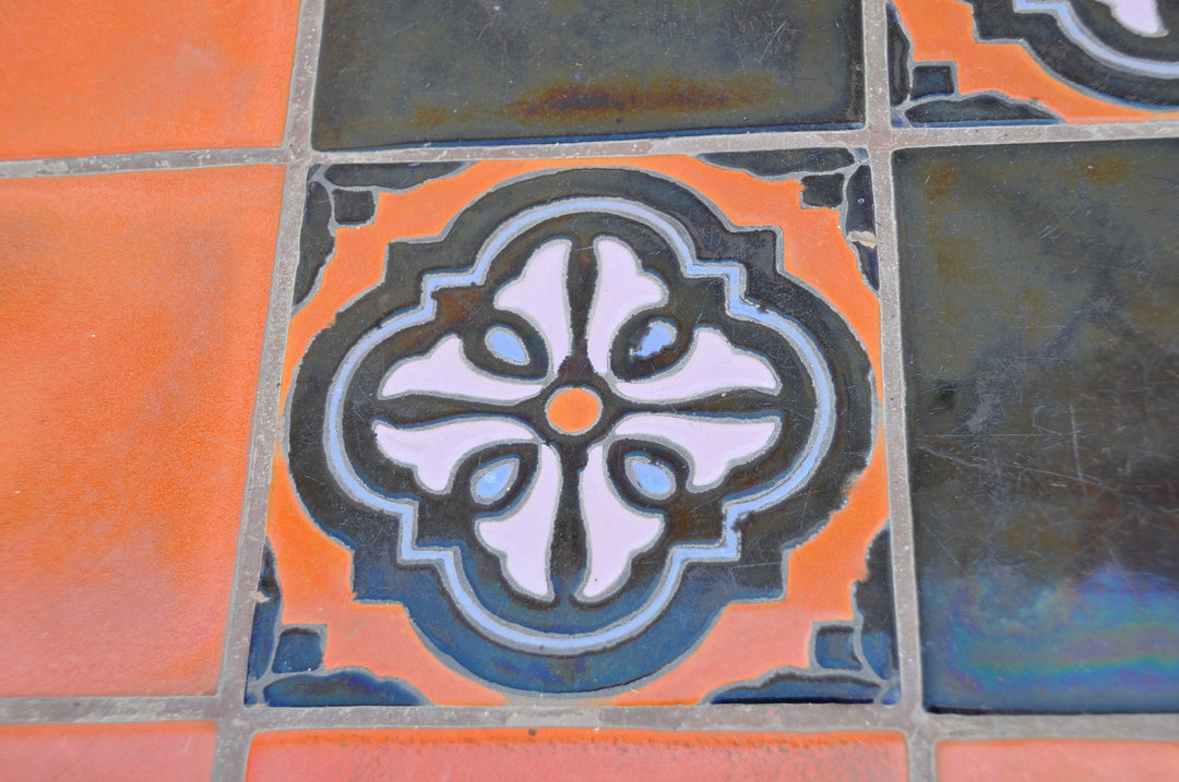 Catalina Island Patio Tile Table , Deco tiles with wrought iron base