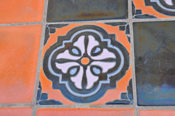 Catalina Island Patio Tile Table , Deco tiles with wrought iron base