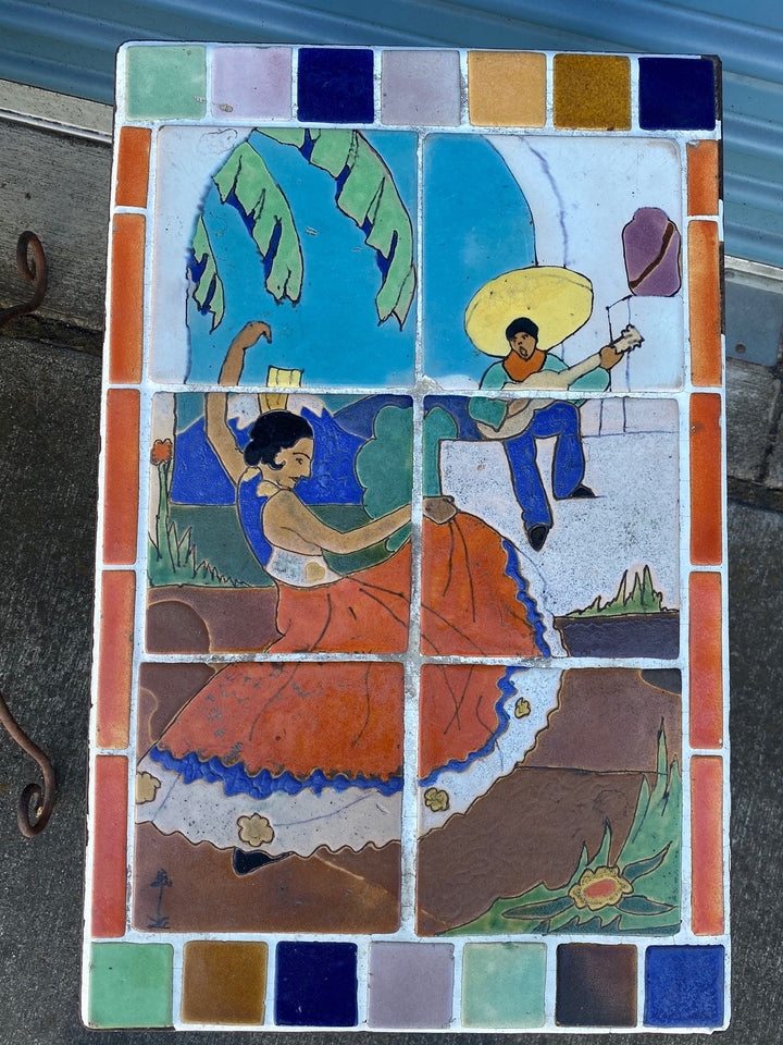 San Josè Tile, Dancers, Table with Wrought Iron