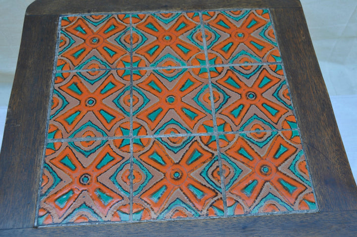 D & M Tile Table Windmill Pattern, Wood Base