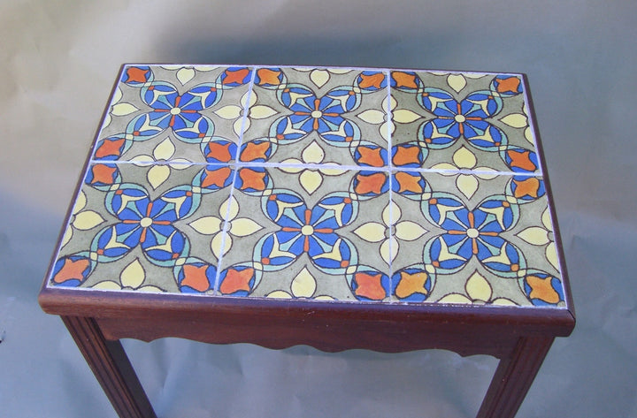 Malibu Tile Table, Monterey style Wood Base, 6-8" tiles