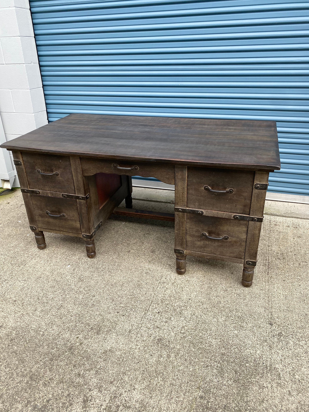 Monterey Will Rogers Desk, Old Wood & Red